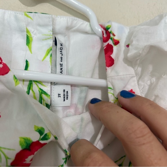 Janie and Jack Eyelet Sleeve Wildflower Print Dress SIZE 2T - Picture 4 of 7